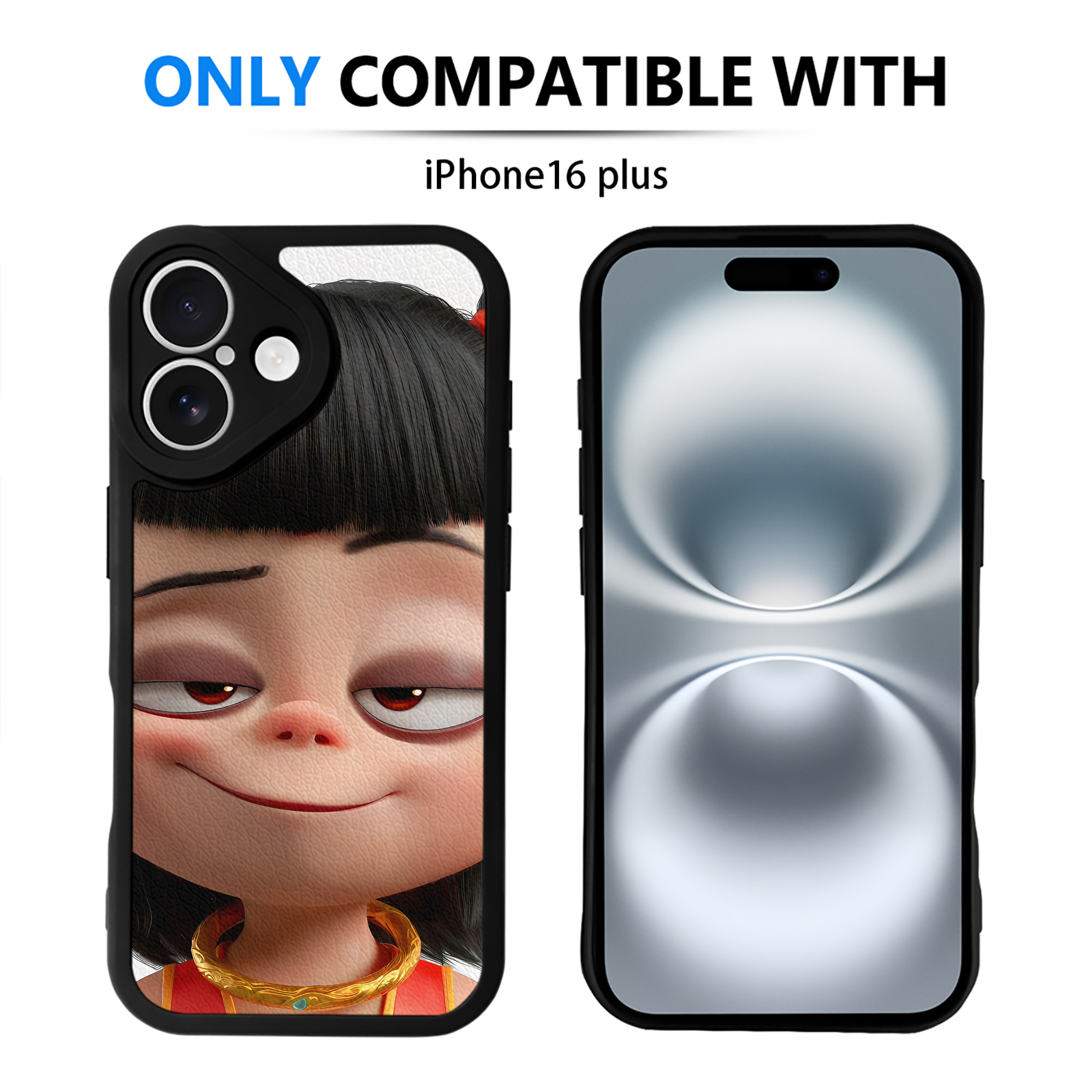 （画像用） Ne Zha 2 ナタ 魔童の大暴れ 【iPhone 16シリーズ対応】シリコンスマホケース（レザー調） 材質：シリコン